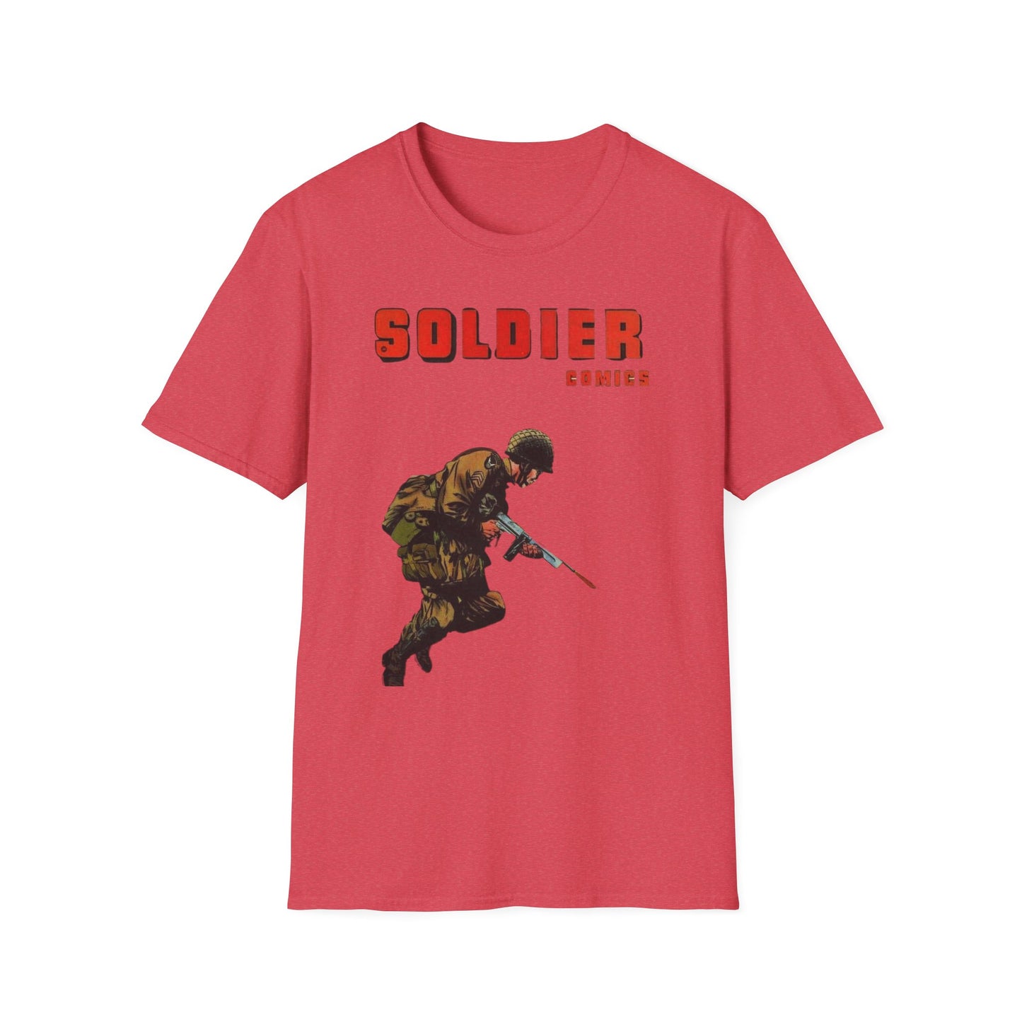 Vintage Retro Soldier Comics Graphic T-Shirt - 100% Cotton Classic Fit Tee