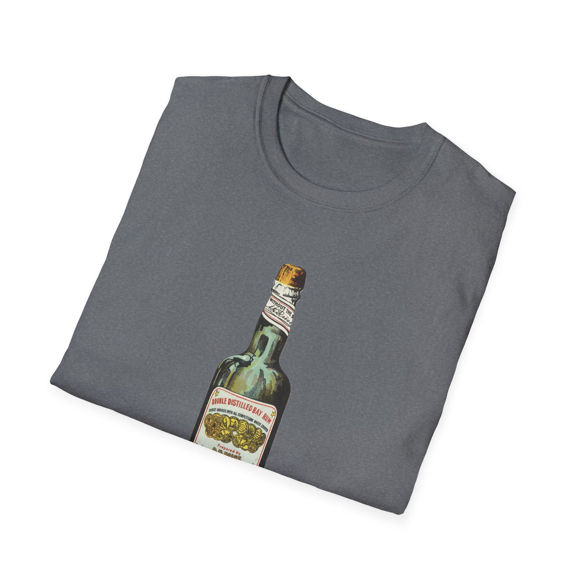 Retro Rum Bottle Graphic Tee - Old School Male 