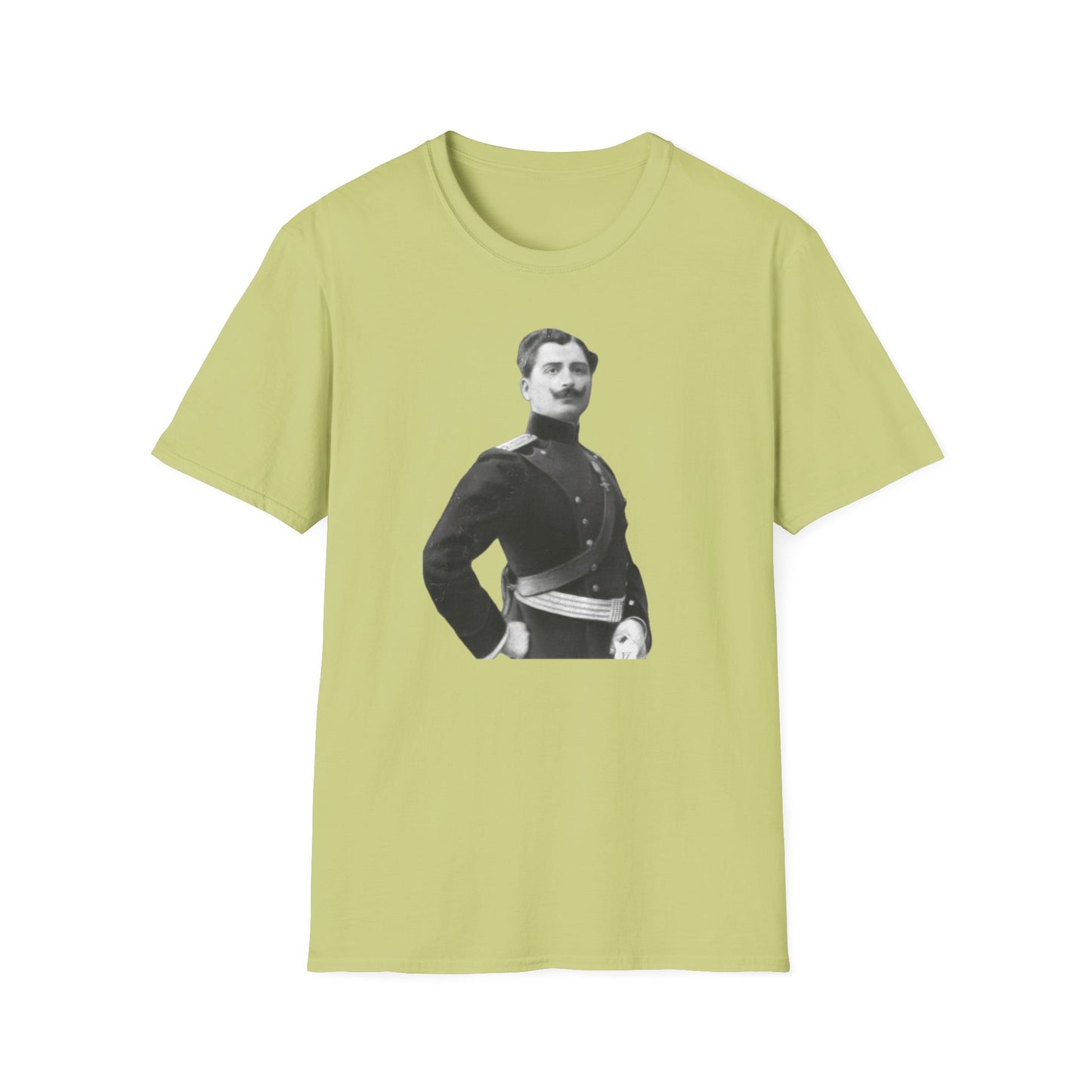 Retro Soldier with Mustache Unisex Softstyle Tee