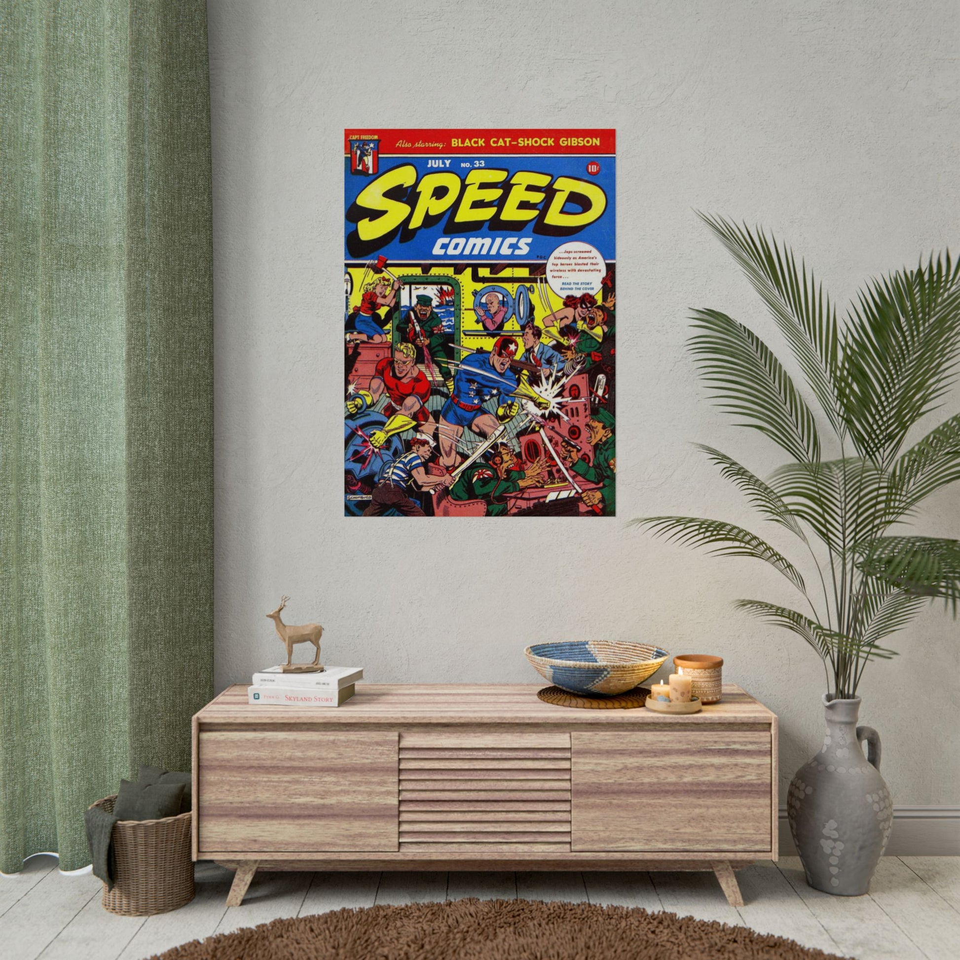 Retro Speed Comics Rolled Poster Rolled Posters - Old School Male 