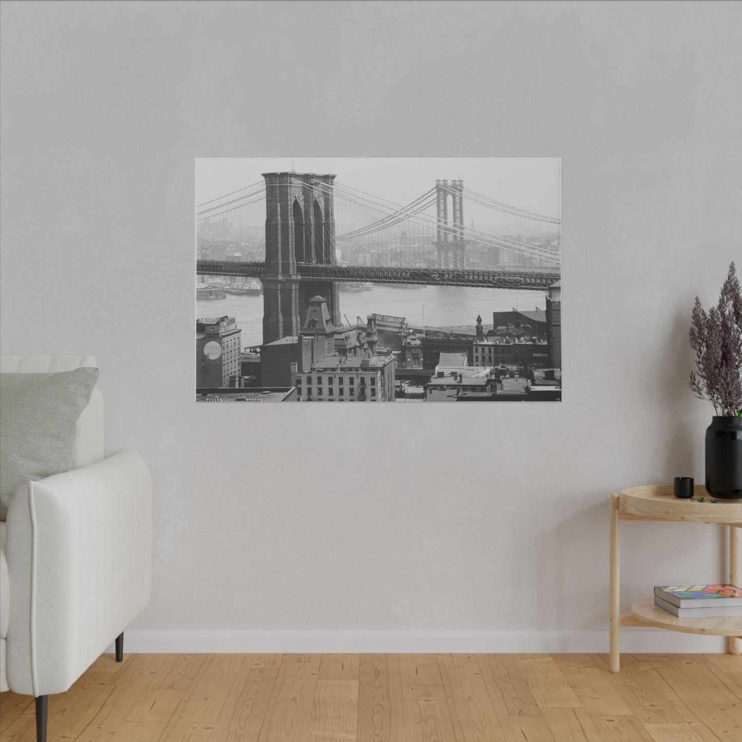 NYC Skyline with the Brooklyn Bridge Canvas Wall Art