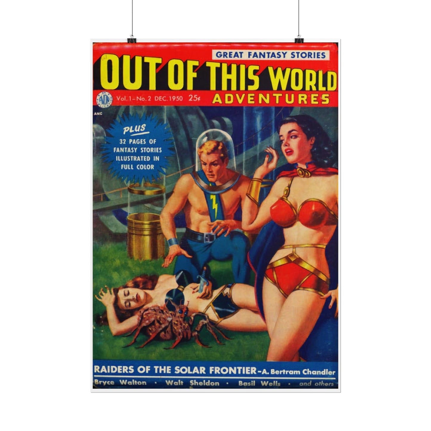 Retro Out of This World Adventures Comic Book Cover Rolled Poster