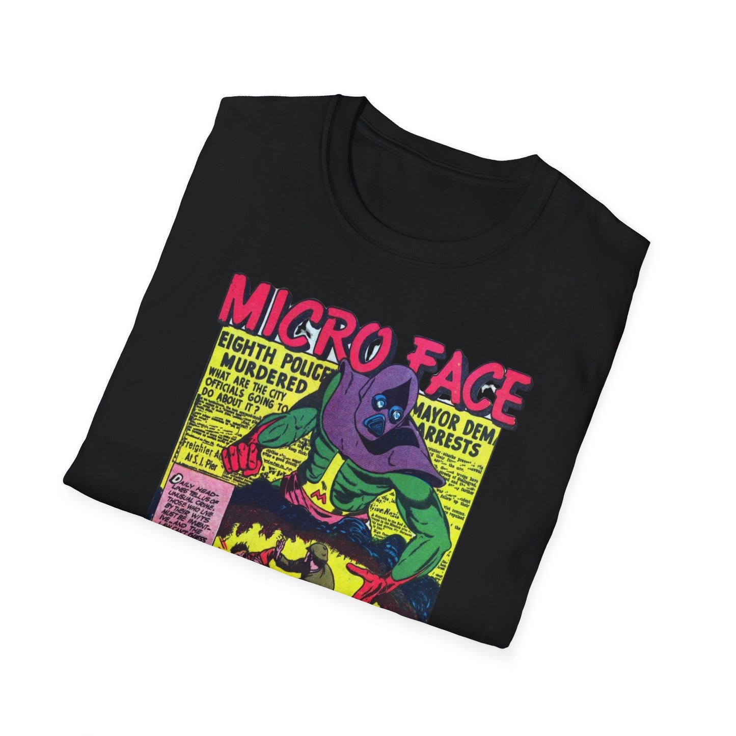 Retro Micro Face Comic Character T-Shirt - Fun Unisex Tee Made With 100% Cotton