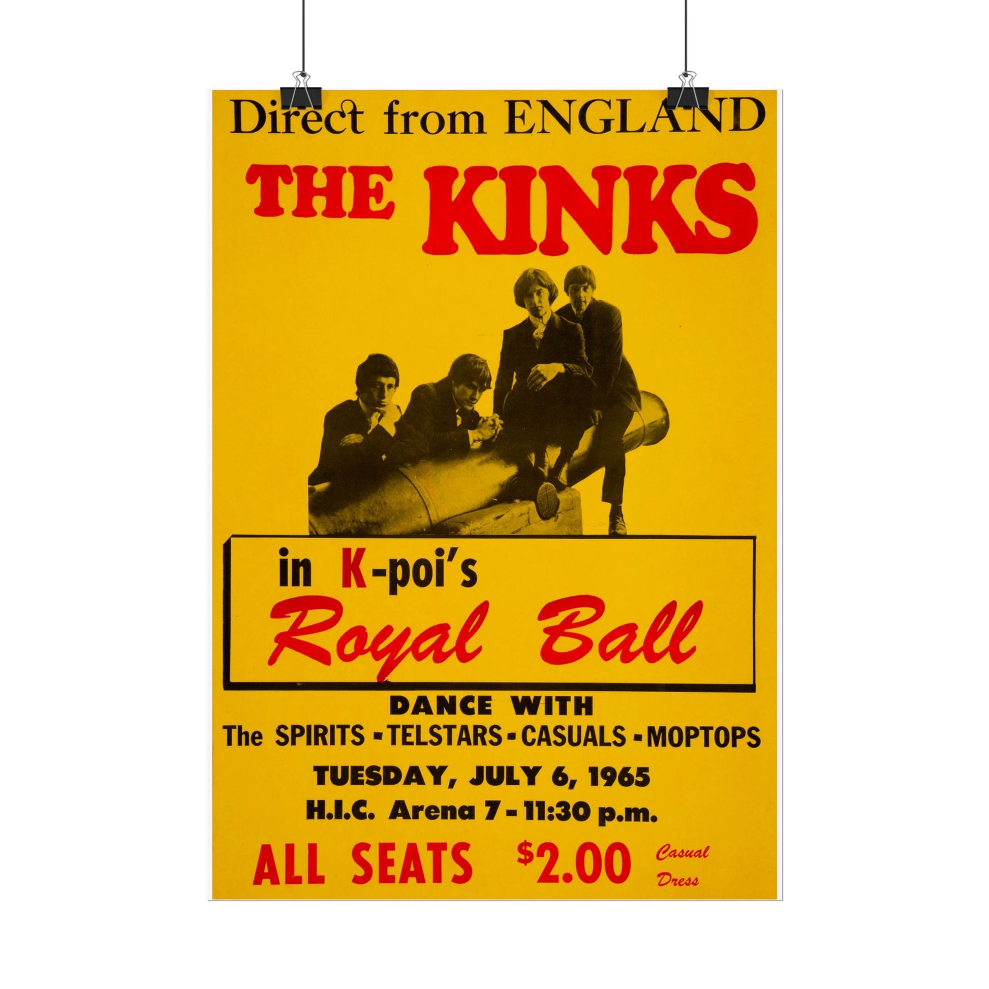 'The Kinks' Concert Poster Live at the Royal Ball Retro Posters - Old School Male 