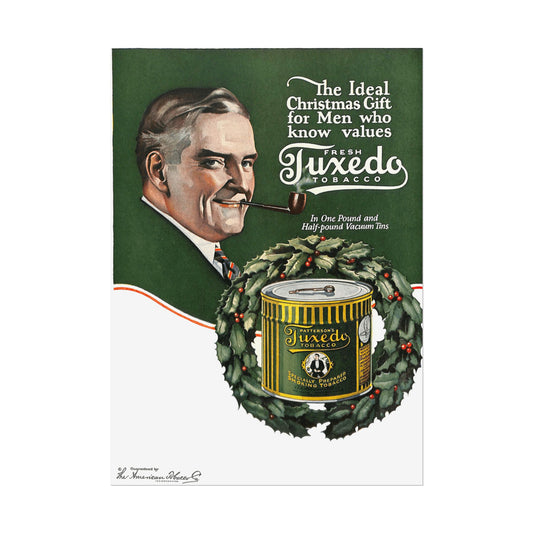 Vintage Pipe Tobacco Christmas Ad for Men Poster Print - Old School Male 