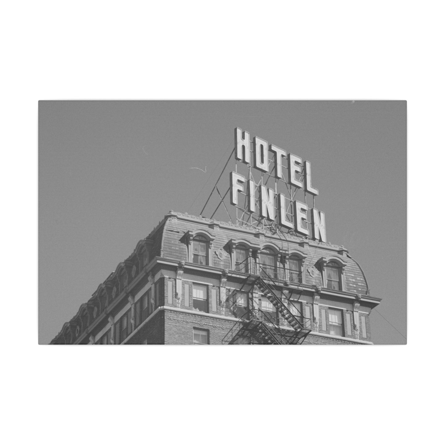 Vintage Hotel Finlen Butte Montana Canvas Print - Old School Male 