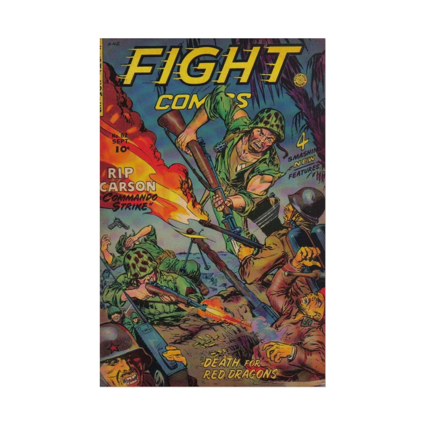 Retro Fight Comics Poster Print - Old School Male 