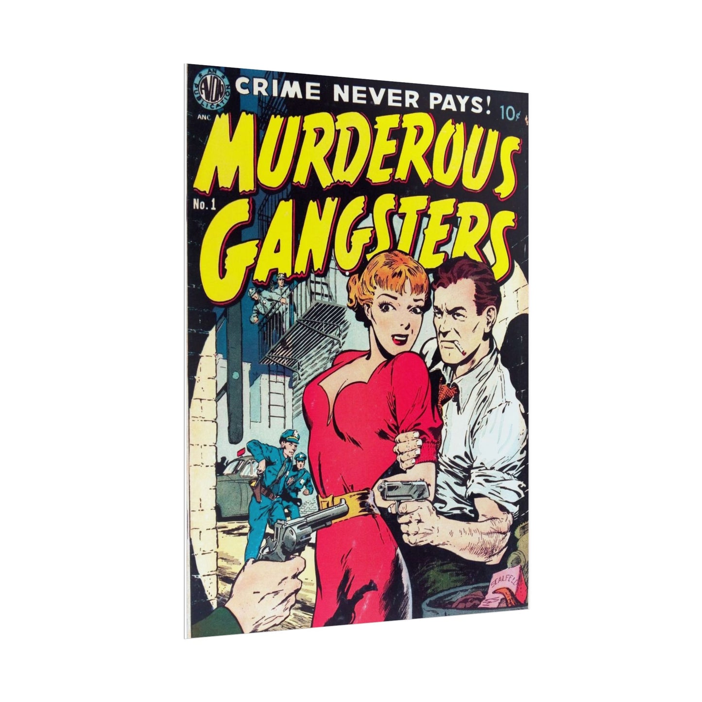 Retro Murderous Gangsters Comic Book Cover Rolled Poster - Old School Male 