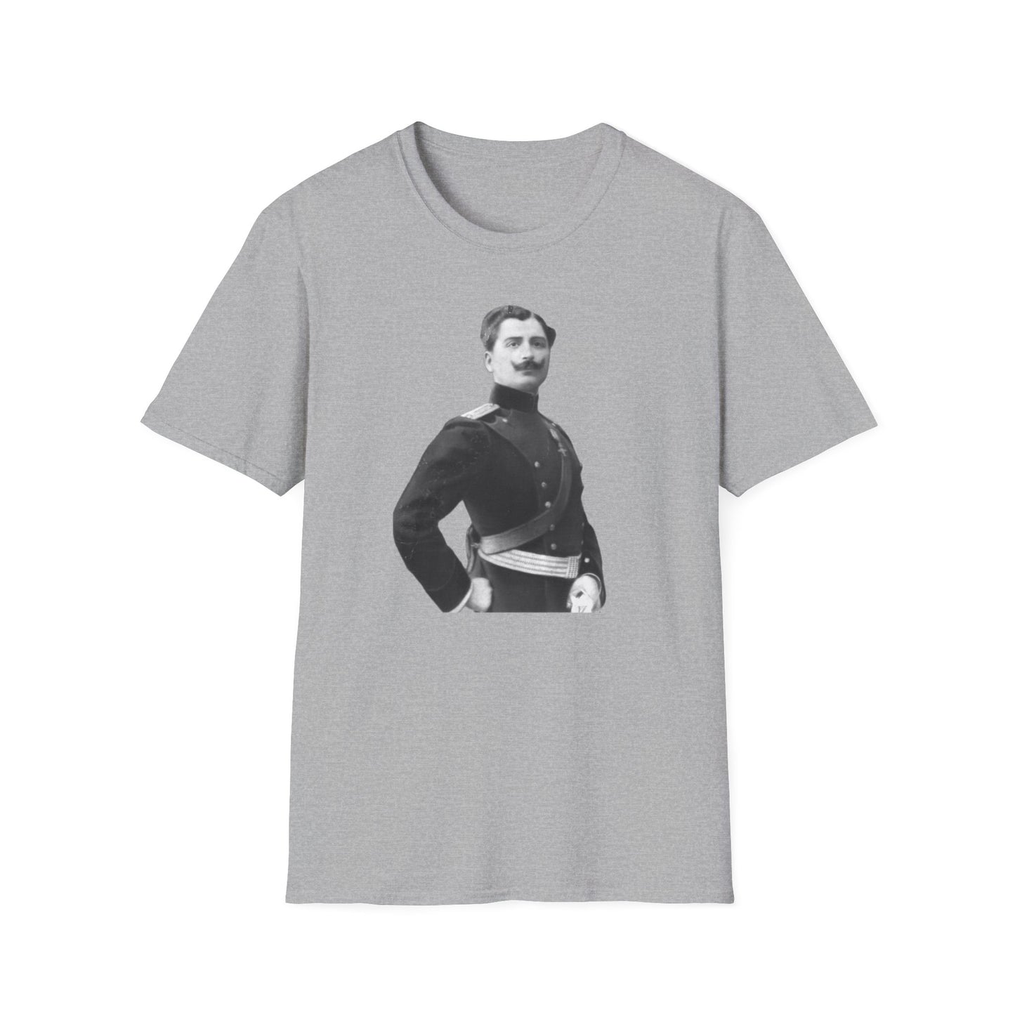 Retro Soldier with Mustache Unisex Softstyle Tee