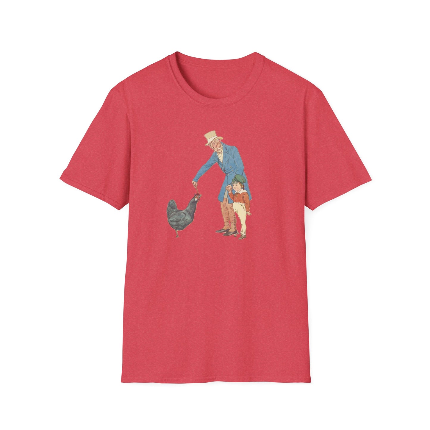 Nostalgic Grandfather-Granddaughter Chicken Feeding Tee