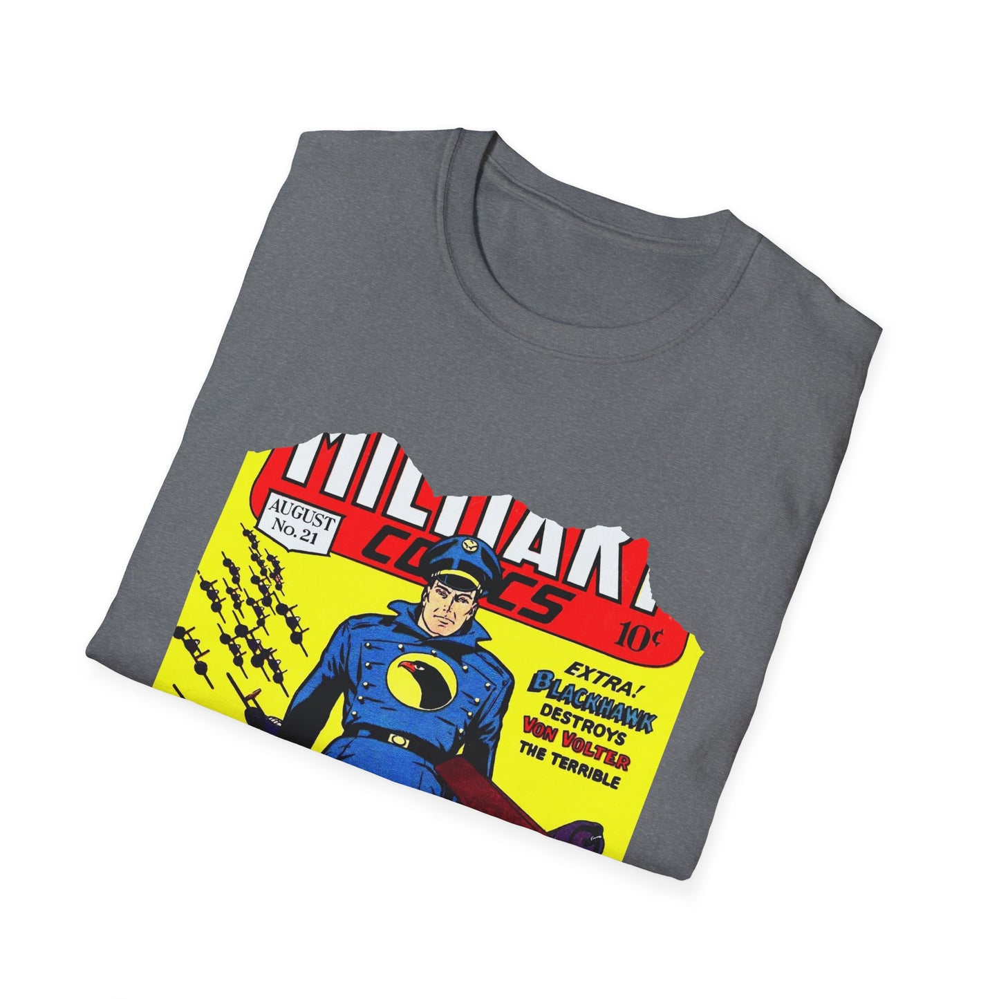 Vintage-Inspired Comic Cover Unisex Softstyle Tee - Old School Male 