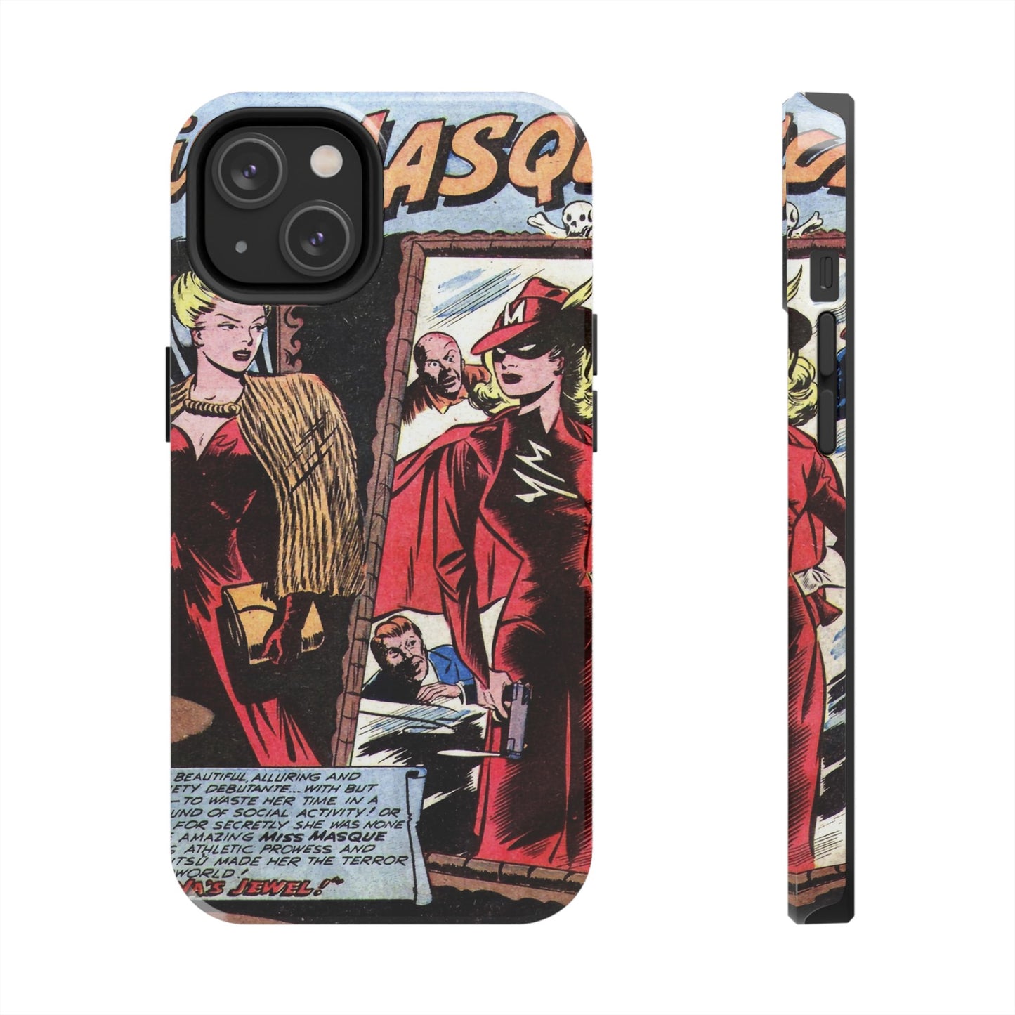 Vintage Chic Miss Masque Durable Phone Cases - Old School Male 