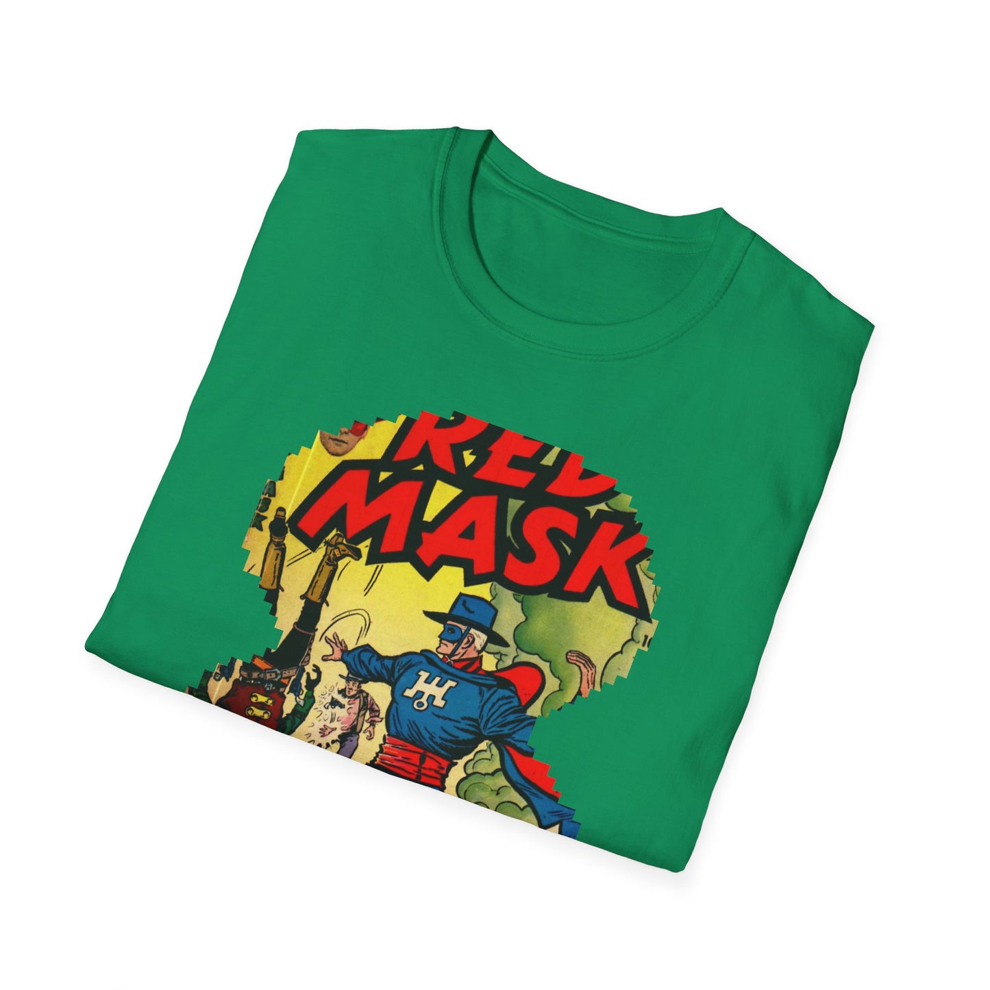 Vintage Red Mask Unisex Soft Cotton Tee