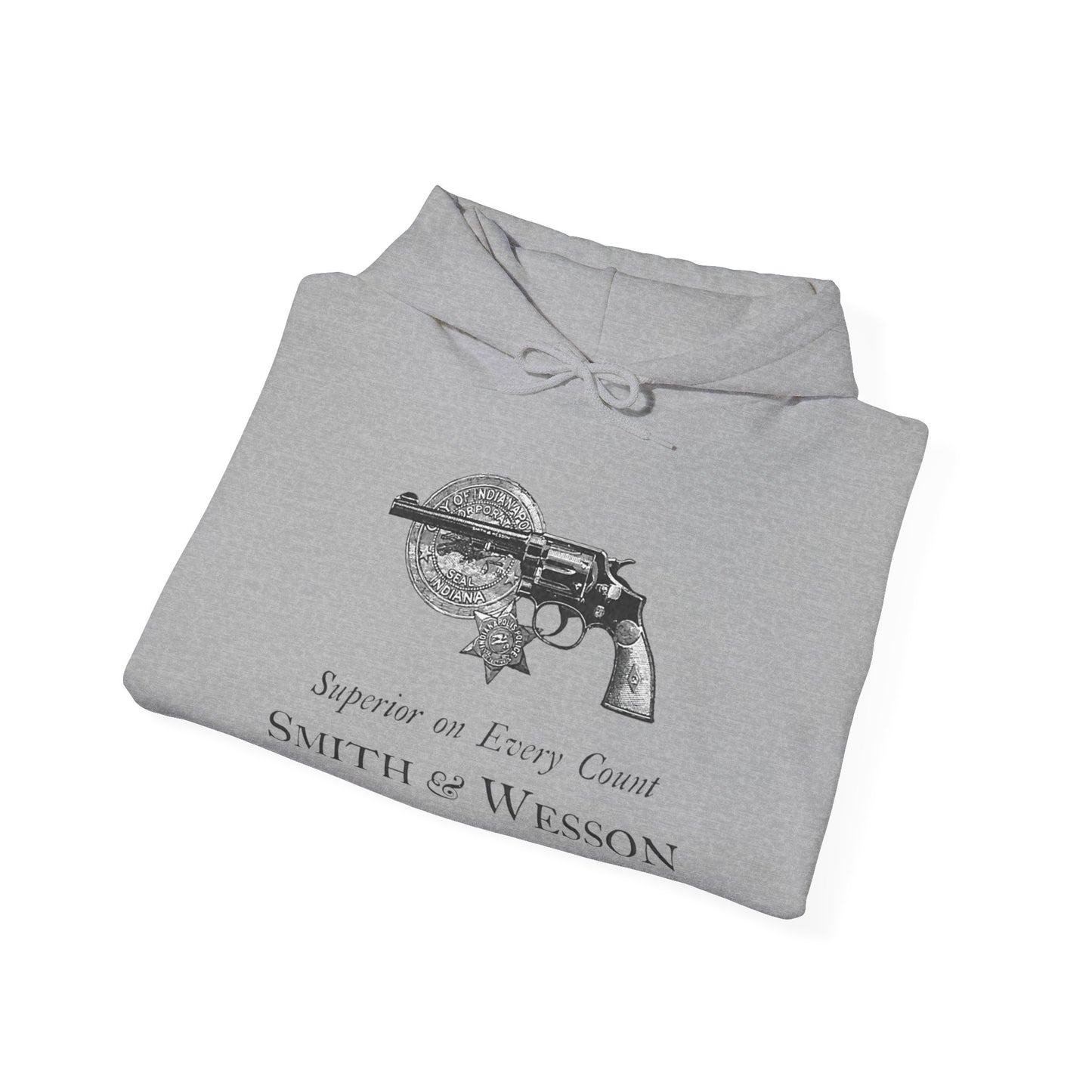 Vintage Smith and Wesson Hoodie - Cozy Ad Design with Kangaroo Pocket & Custom Fit