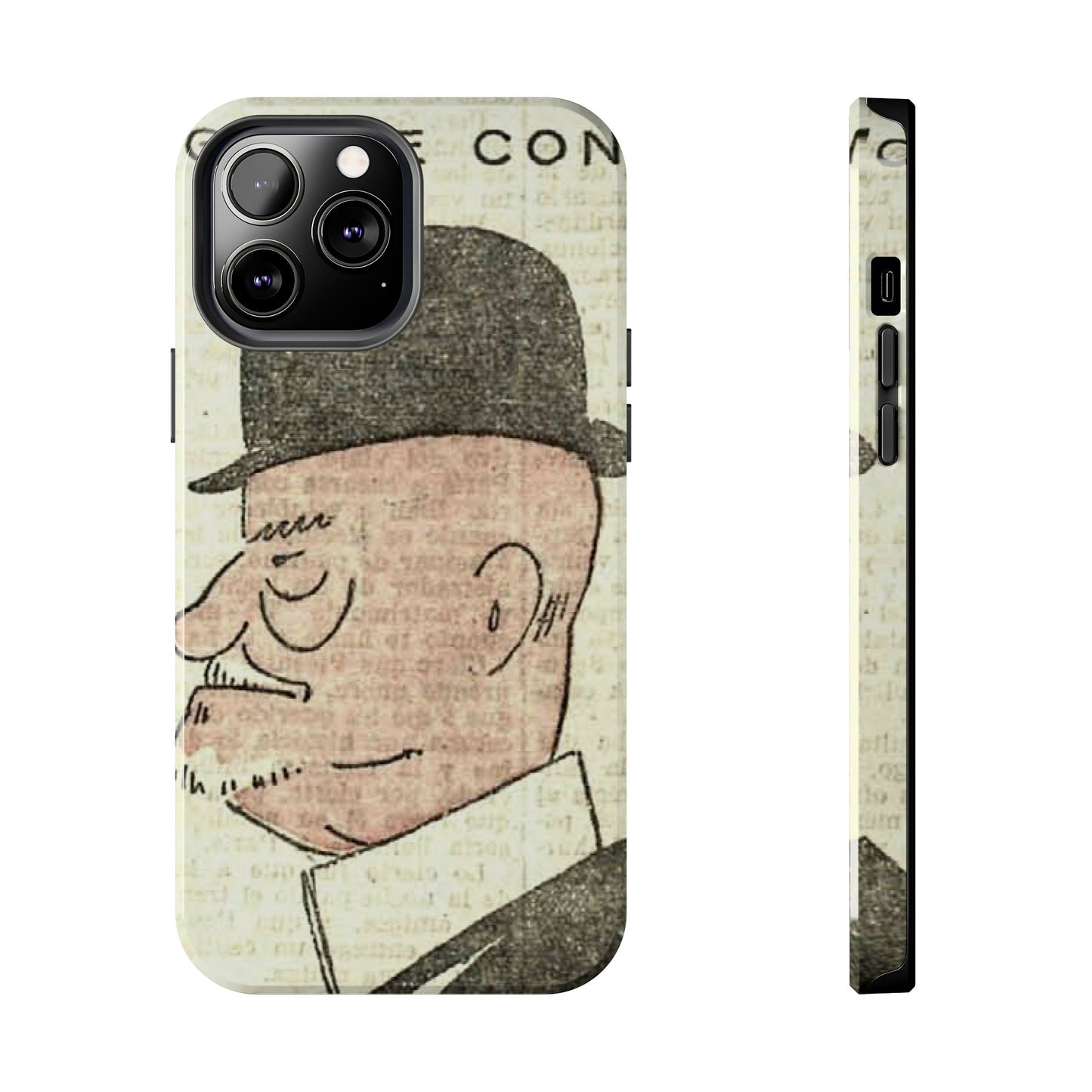 Dapper Gent in Bowler Hat Phone Case - Old School Male 