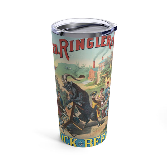 Geo. Ringler Co Bock Beer Ad Tumbler 20oz - Old School Male 