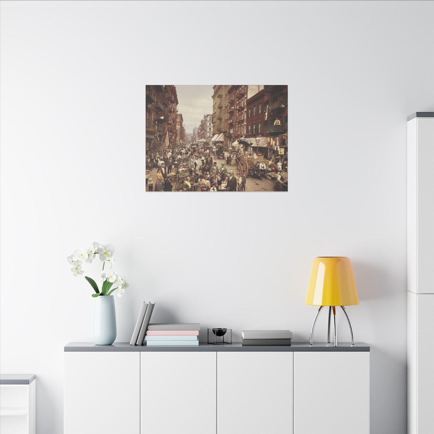 Vintage New York City Street Scene Matte Canvas Print - Stretched, 0.75" Frame (Available in Multiple Sizes)