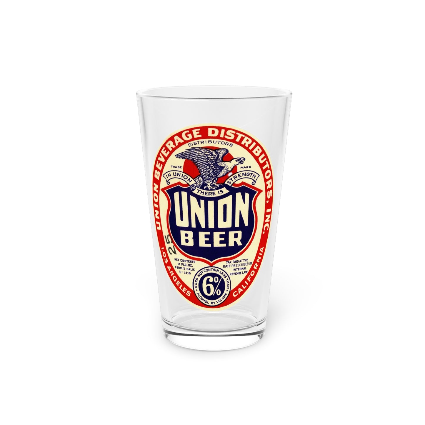 Retro Union Brewing Company 16oz Pint Glass