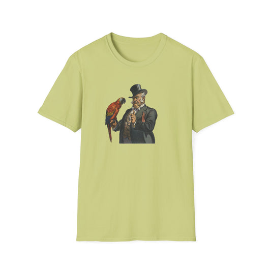 Whimsical Parrot Gent Tee for All - Old School Male 