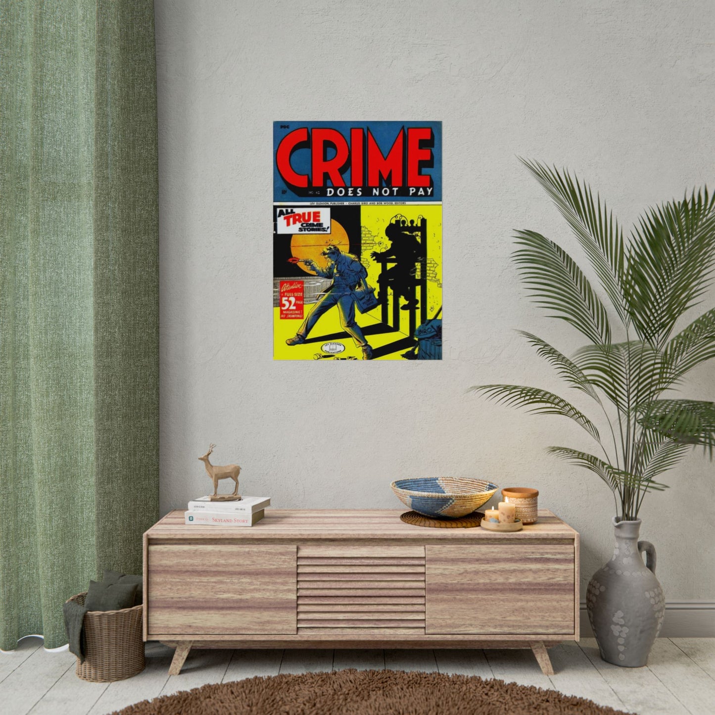 Retro Crime Does Not Pay Comic Book Cover Poster