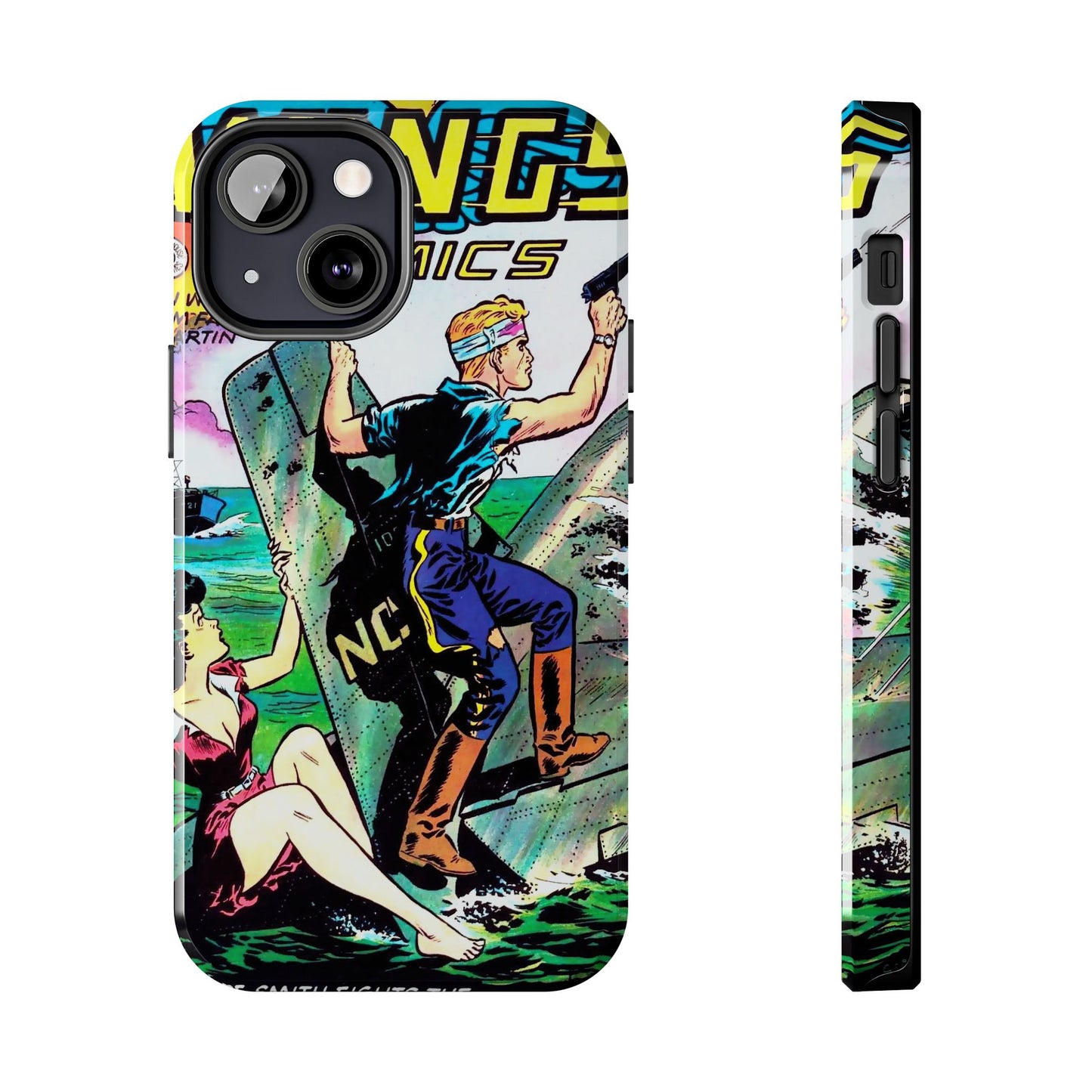 Retro Wings Comics Cover Tough Phone Cases - Old School Male 