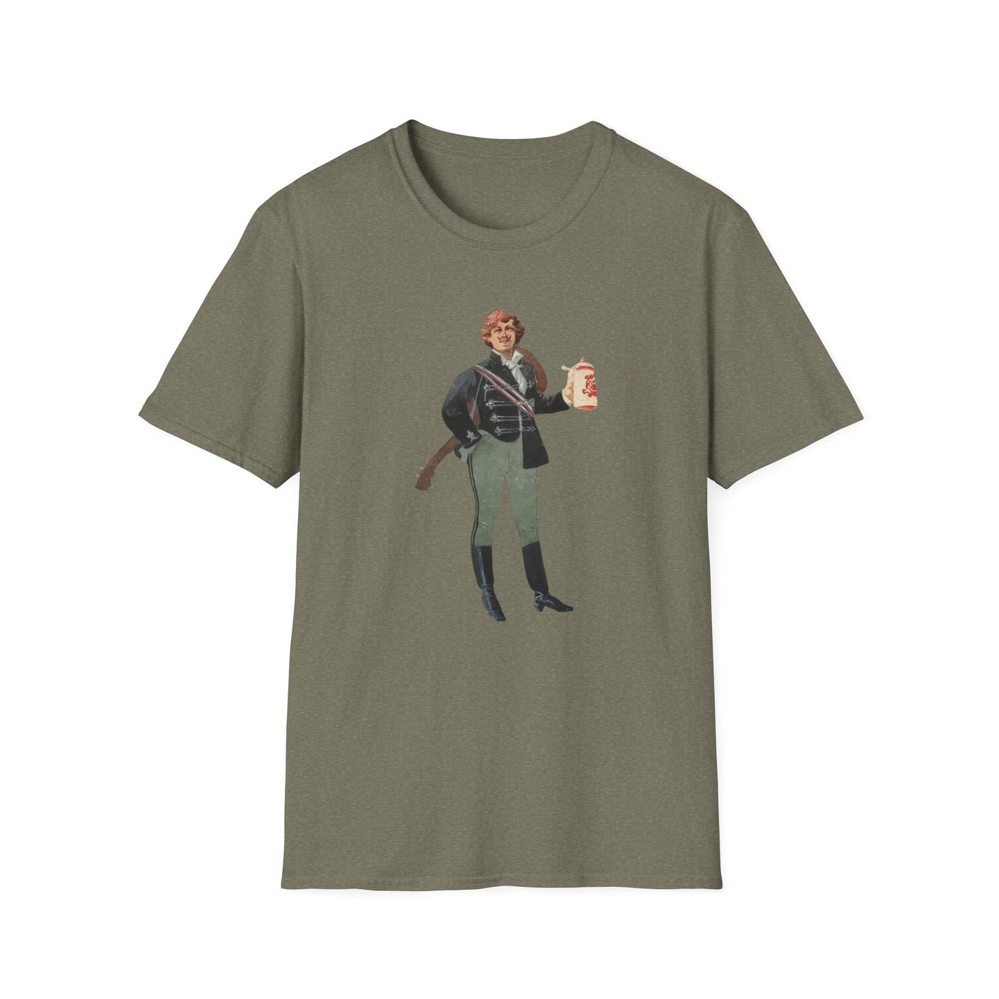 Raise Your Spirits With Our Retro Military Stein Graphic Tee - Unisex Fun Awaits!