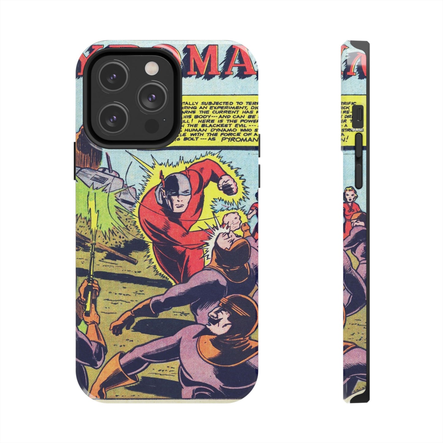 Vintage Pyroman Comic Page Durable Phone Cases - Old School Male 