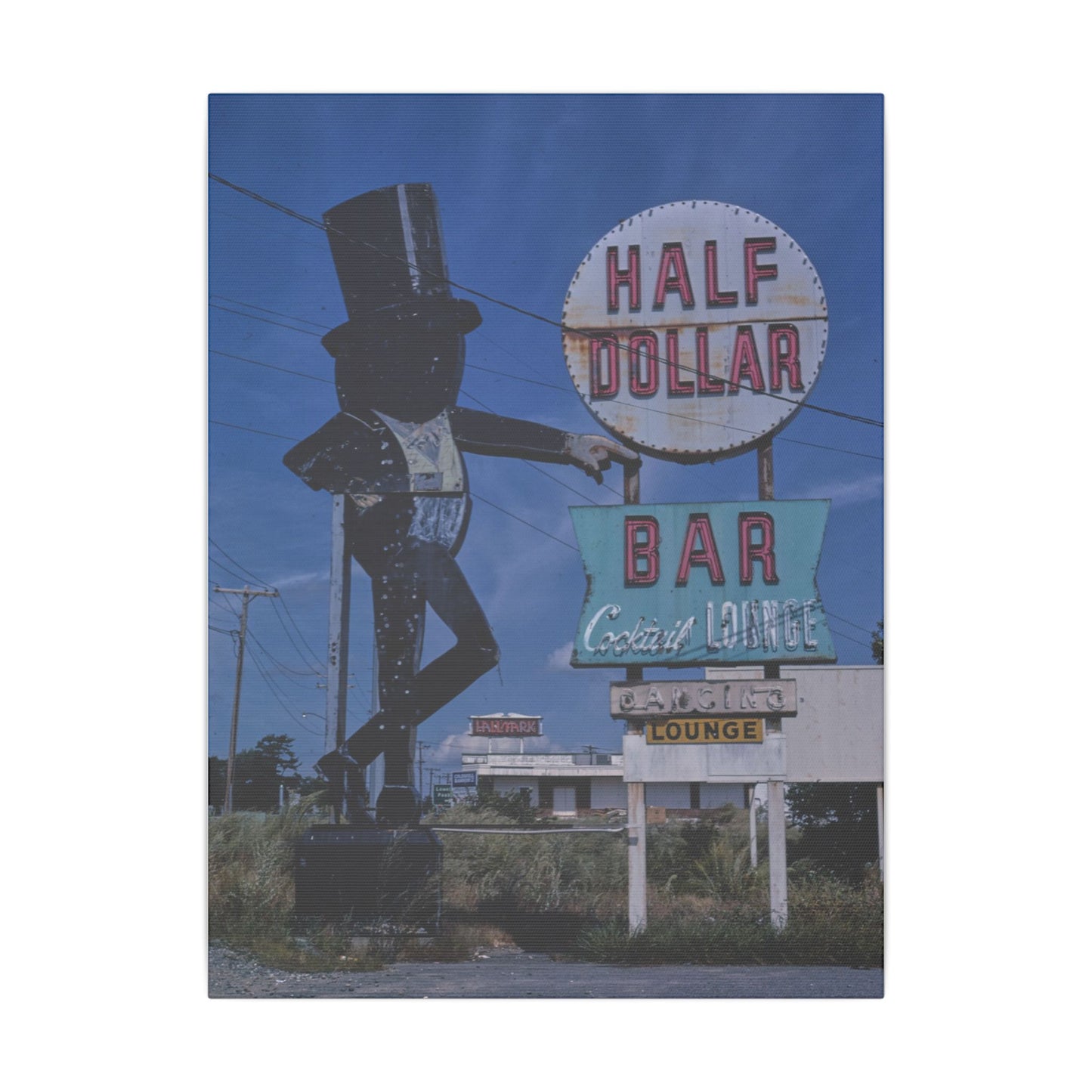 Retro Abandoned Half Dollar Bar Canvas Print - Old School Male 