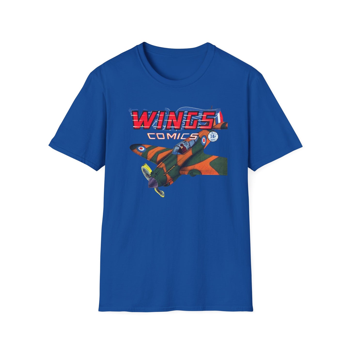 Retro Wings Comics Tee - 100% Cotton Classic Fit T-Shirt for Comic Fans and Vintage Lovers