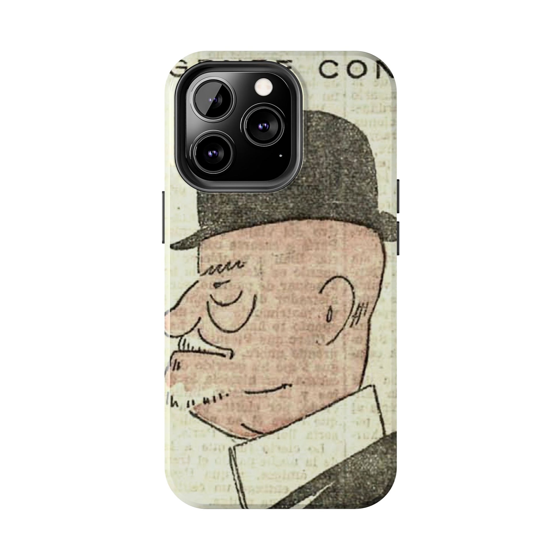 Dapper Gent in Bowler Hat Phone Case - Old School Male 