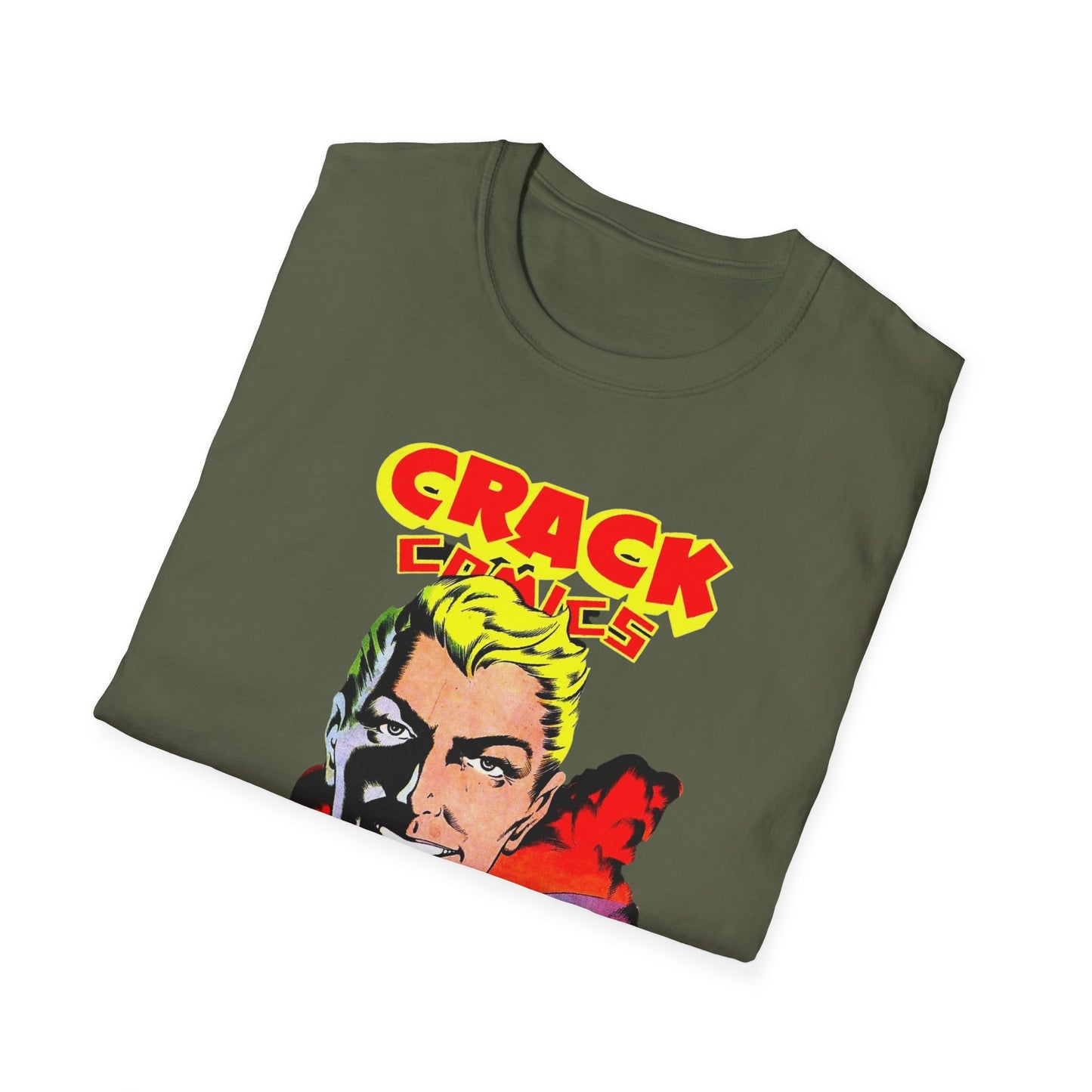 Vintage Comic T-Shirt - Retro Crack Design in Soft 100% Cotton for Comic Fans