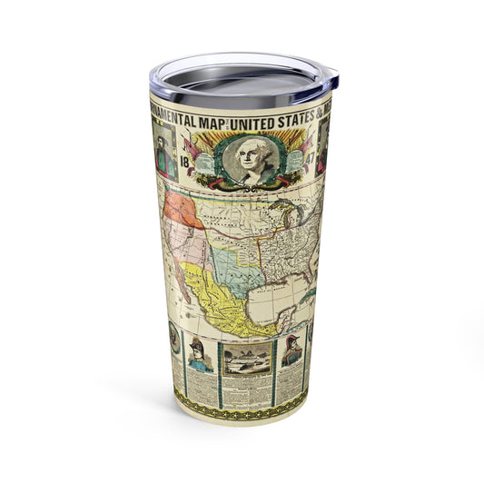 Retro America Map Insulated Tumbler 20oz - Old School Male 