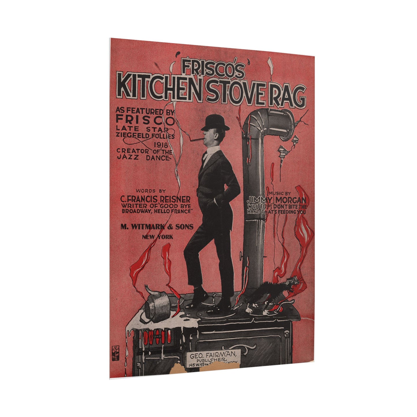 Frisco's Kitchen Stove Rag Rolled Poster