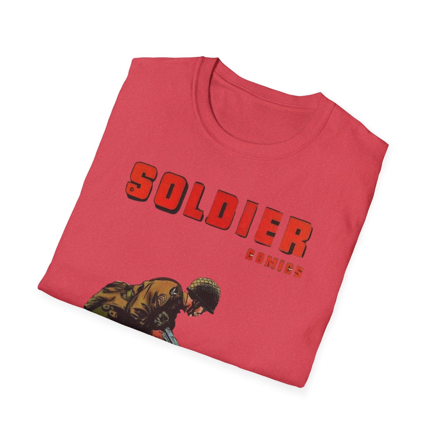 Vintage Retro Soldier Comics Graphic T-Shirt - 100% Cotton Classic Fit Tee