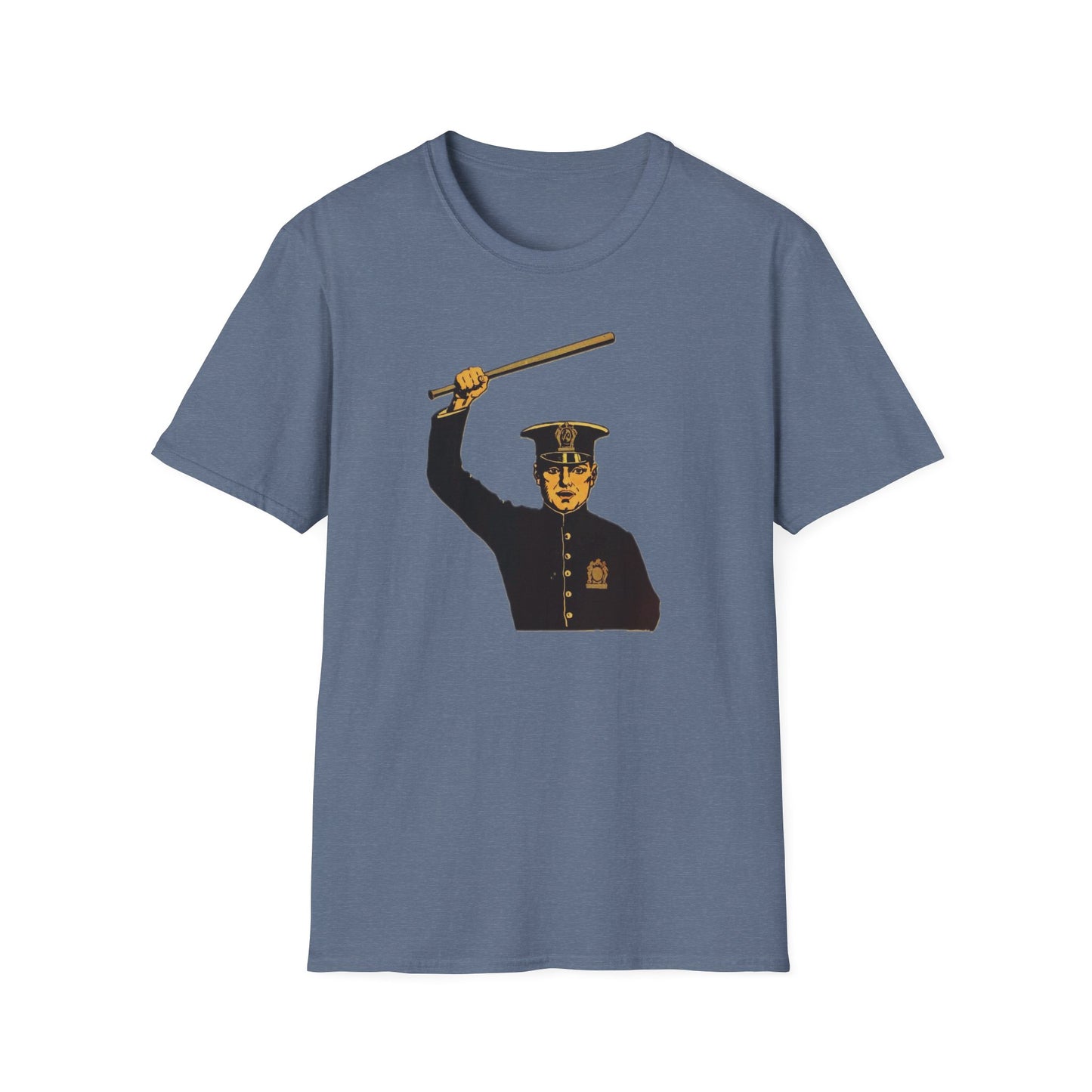 Vintage Policeman with Nightstick Unisex Softstyle Tee