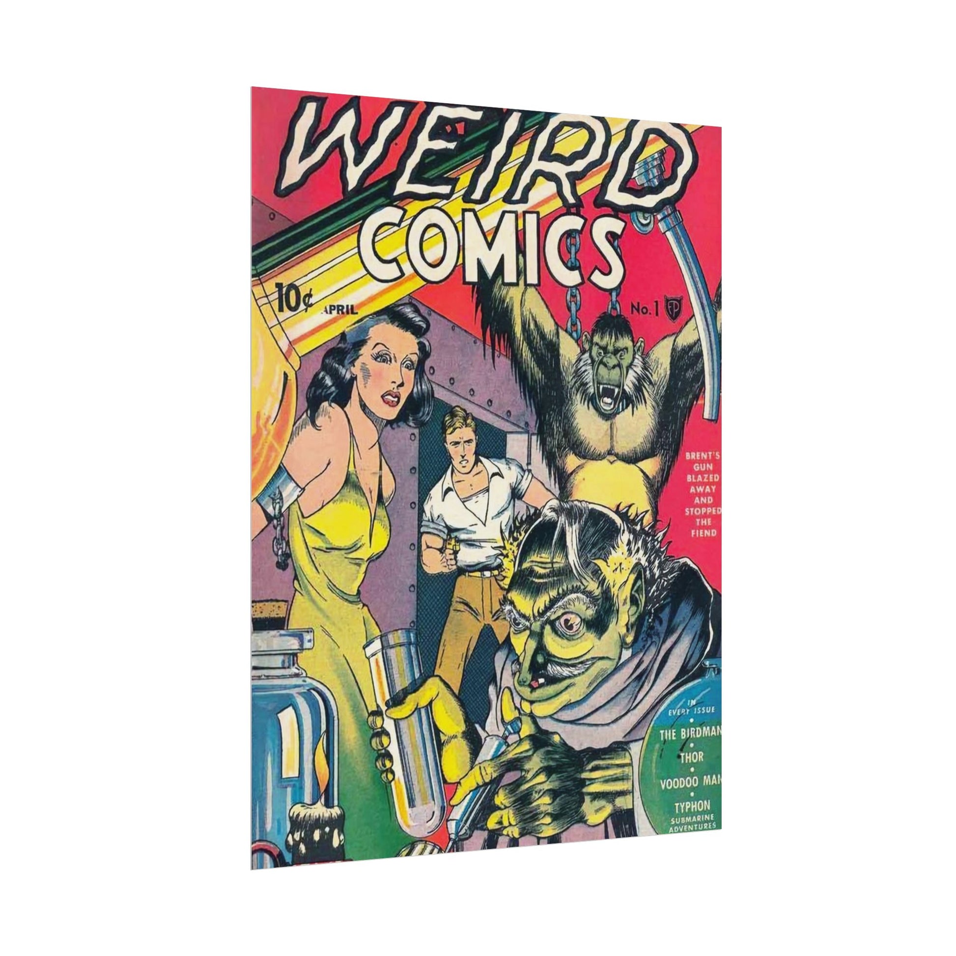 Retro Weird Comics Number 1 Cover Poster - Old School Male 