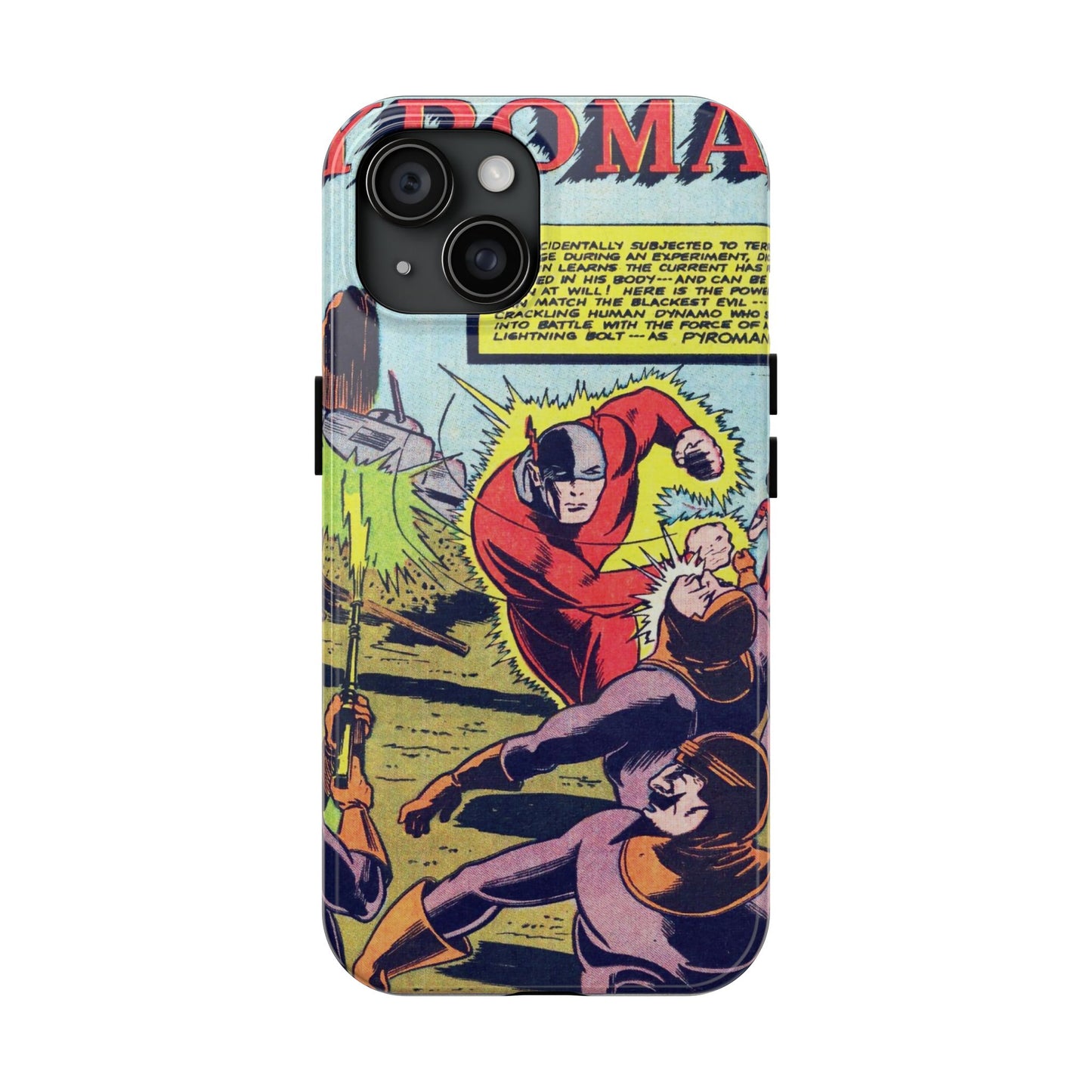 Vintage Pyroman Comic Page Durable Phone Cases - Old School Male 