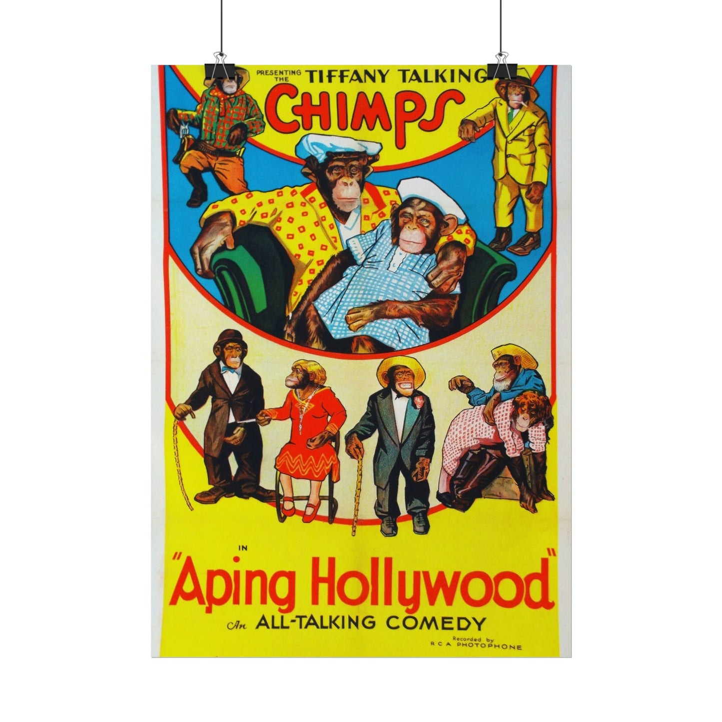 Retro Aping Hollywood Chimps Film Poster