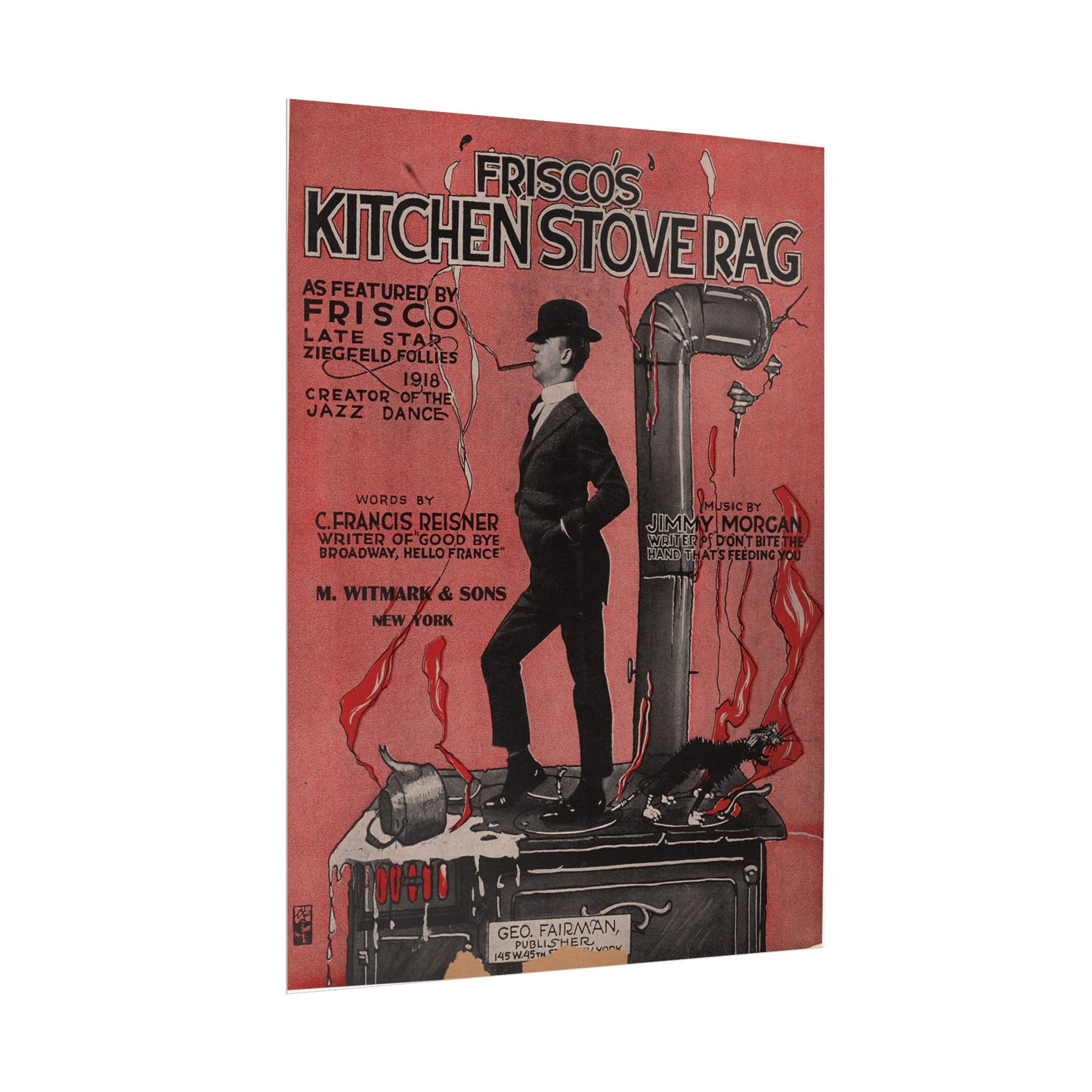 Frisco's Kitchen Stove Rag Rolled Poster