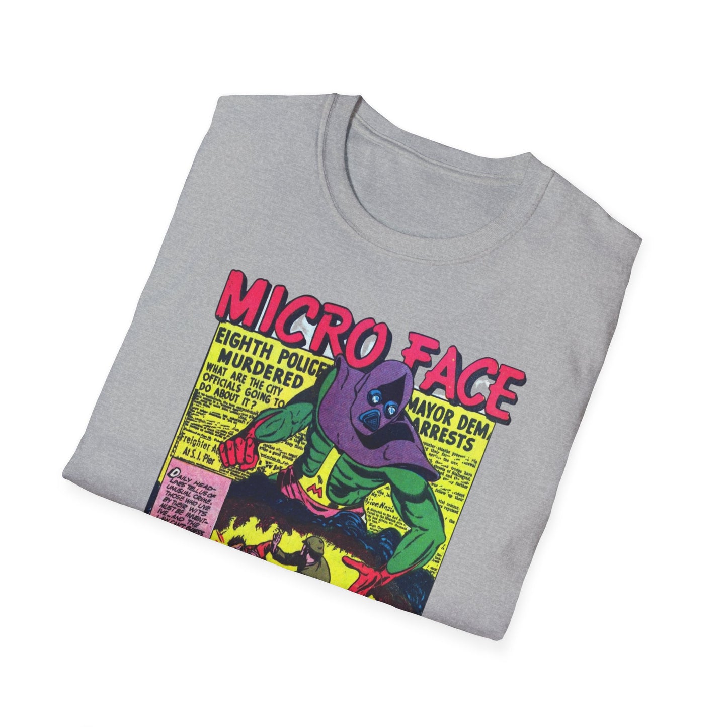 Retro Micro Face Comic Character T-Shirt - Fun Unisex Tee Made With 100% Cotton