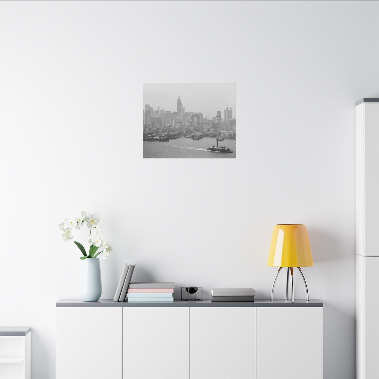 Vintage NYC Harbor Photo Canvas Print