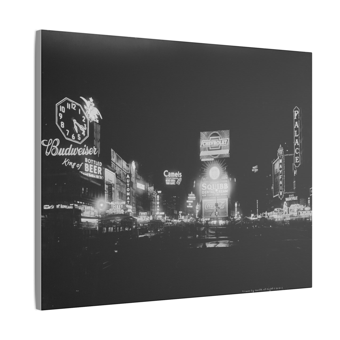 Nighttime Elegance: Vintage Times Square Matte Canvas Print (Multiple Sizes Available)