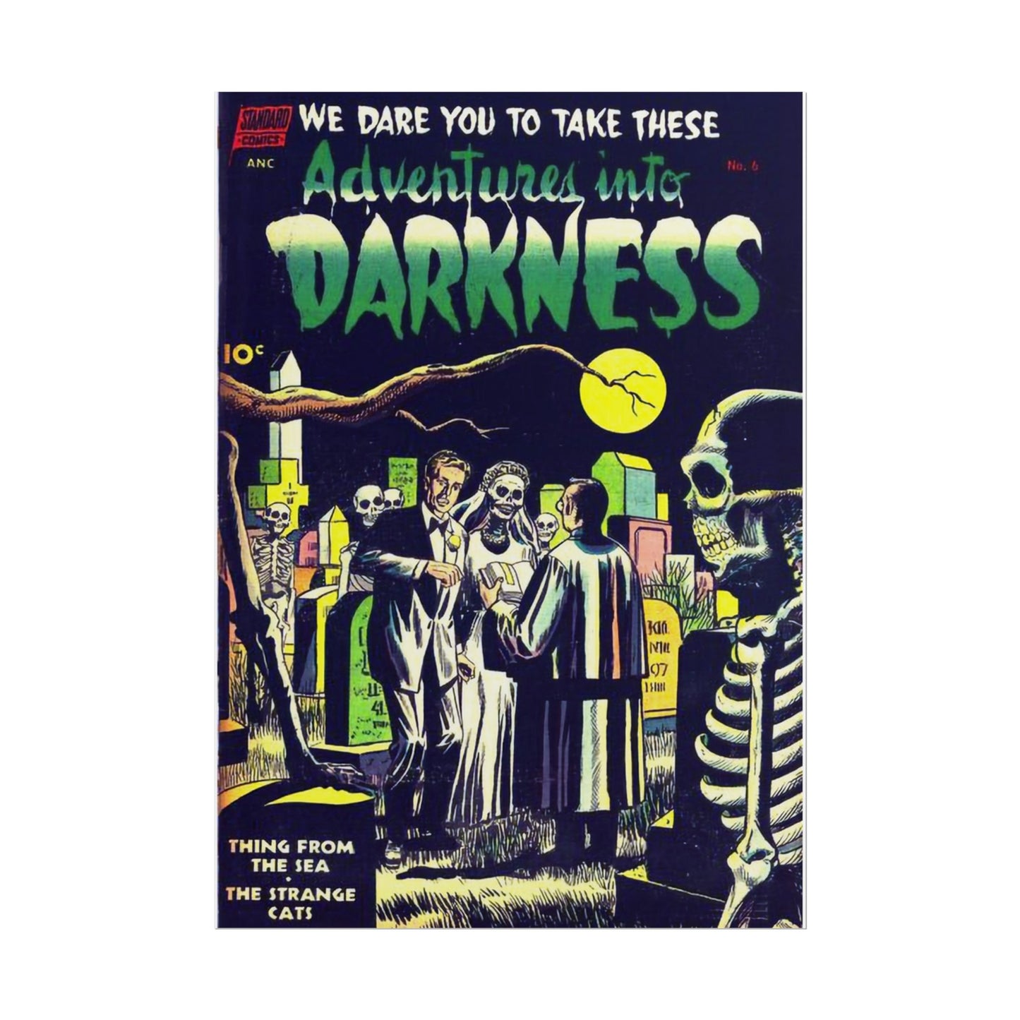 Retro Standard Comics Adventures in Darkness Comic Cover Poster - Old School Male 