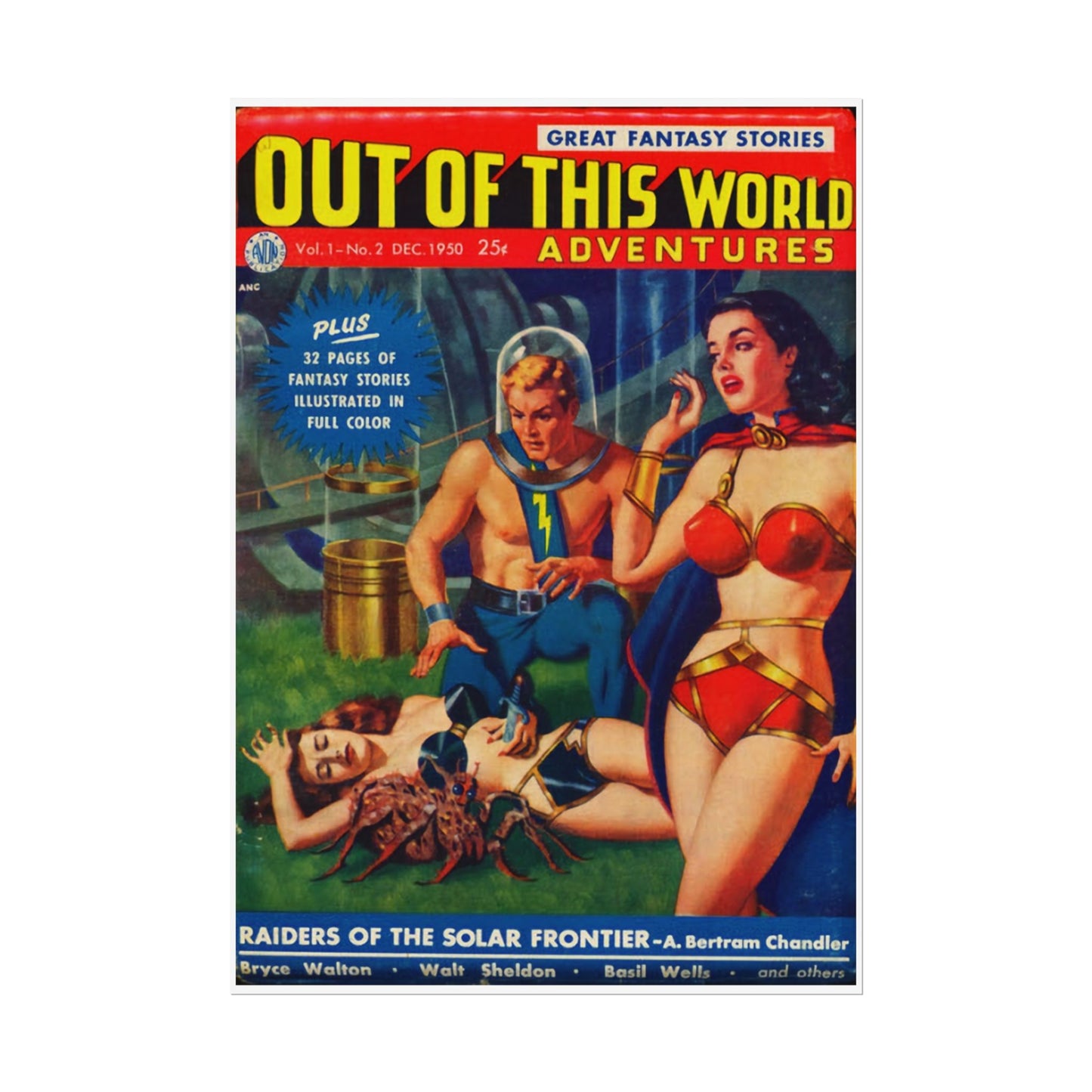 Retro Out of This World Adventures Comic Book Cover Rolled Poster - Old School Male 