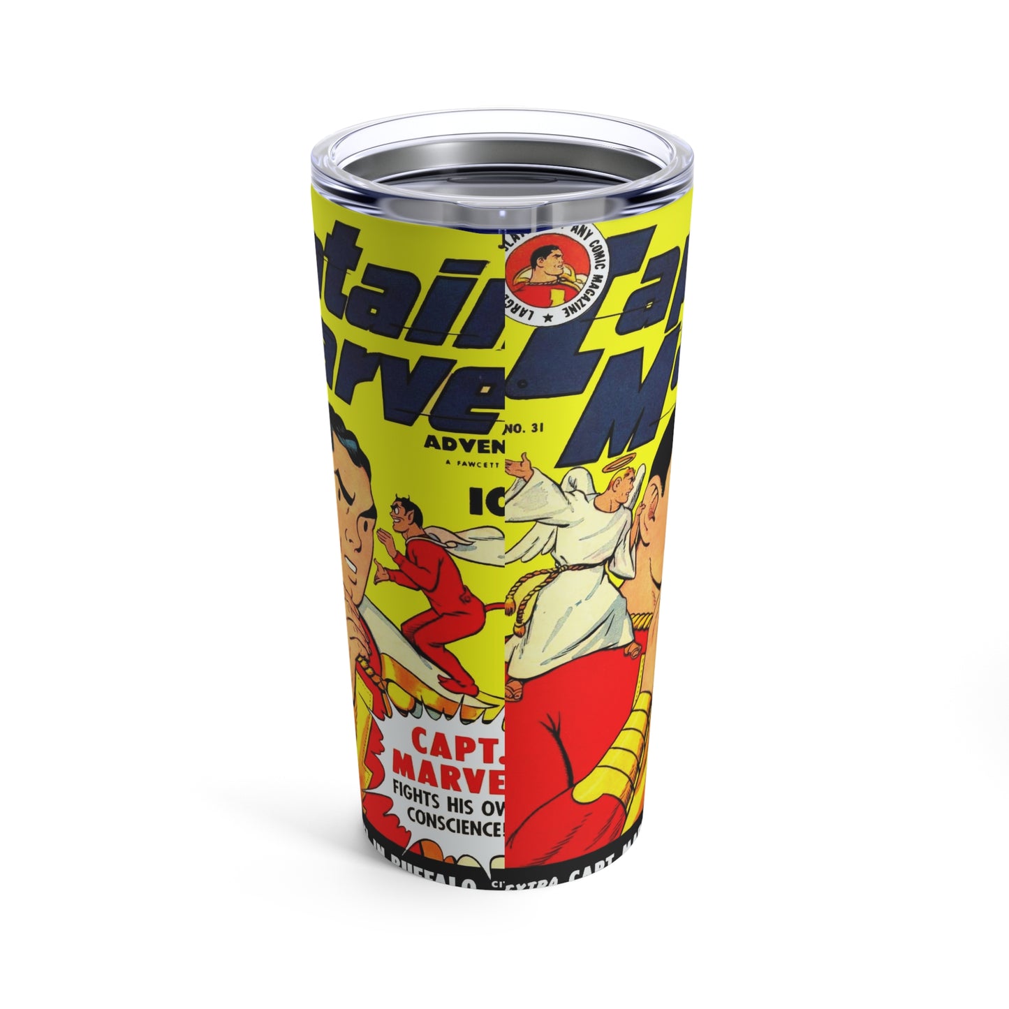 Vintage Captain Marvel Insulated Tumbler 20oz