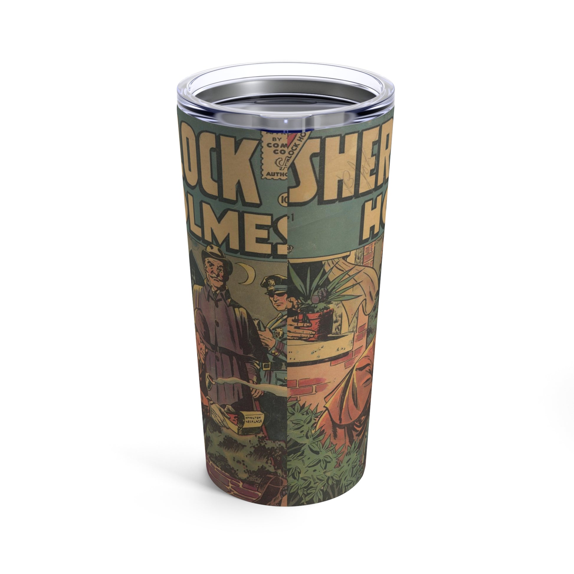 20oz Tumbler - Retro Sherlock Holmes Comic Cover Design - Old School Male 