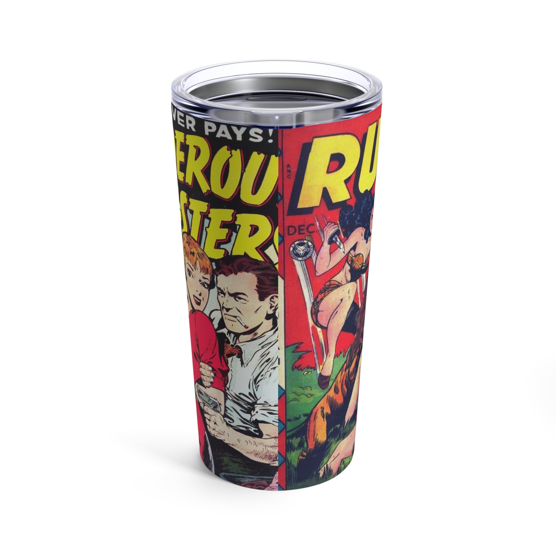 Tumbler Cup - Retro Comic Book Cover Design - Old School Male 