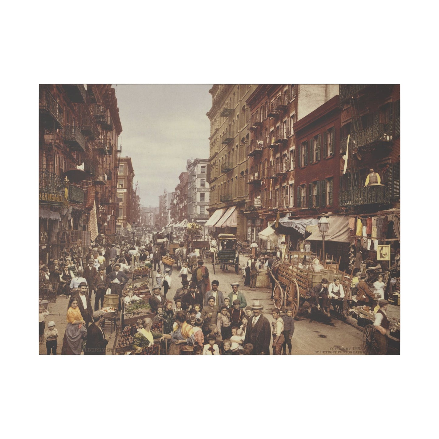 Vintage New York City Street Scene Matte Canvas Print - Stretched, 0.75" Frame (Available in Multiple Sizes)