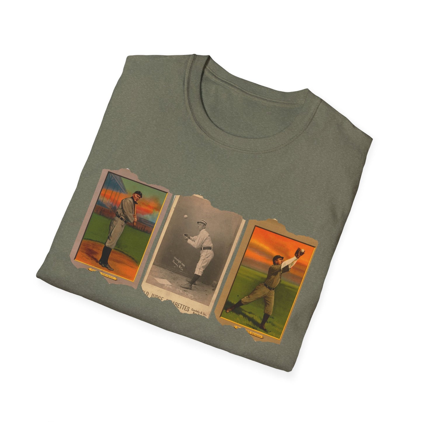 Retro Baseball Card Graphic Unisex Softstyle Tee - Old School Male 