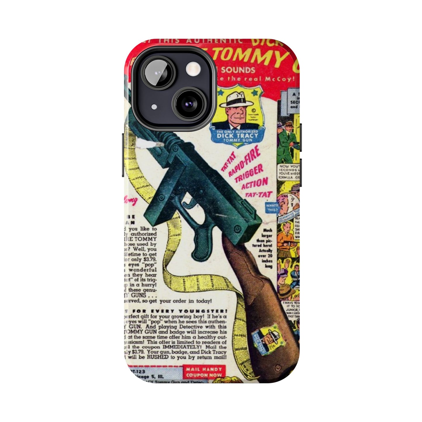 Dick Tracy Tommy Gun Vintage-Inspired Tough Phone Cases - Old School Male 